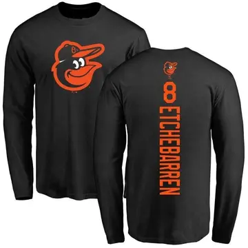 Men's Andy Etchebarren Baltimore Orioles Backer Long Sleeve T-Shirt - Black