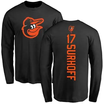 Men's Bj Surhoff Baltimore Orioles Backer Long Sleeve T-Shirt - Black