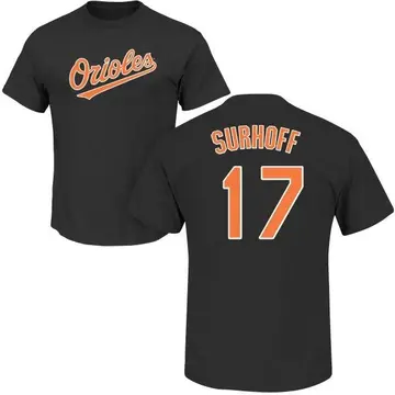 Men's Bj Surhoff Baltimore Orioles Roster Name & Number T-Shirt - Black