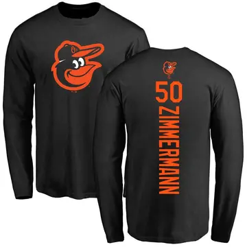 Men's Bruce Zimmermann Baltimore Orioles Backer Long Sleeve T-Shirt - Black