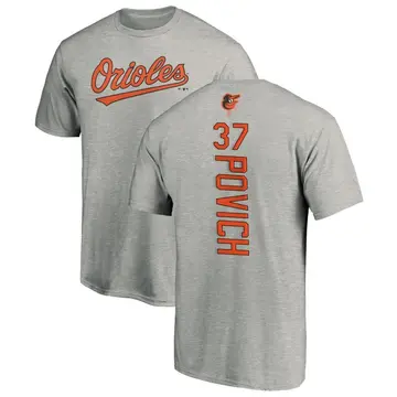 Men's Cade Povich Baltimore Orioles Backer T-Shirt - Ash