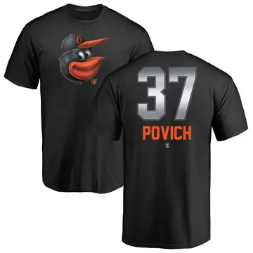 Men's Cade Povich Baltimore Orioles Midnight Mascot T-Shirt - Black