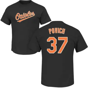 Men's Cade Povich Baltimore Orioles Roster Name & Number T-Shirt - Black