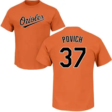 Men's Cade Povich Baltimore Orioles Roster Name & Number T-Shirt - Orange