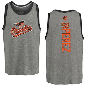 Men's Cionel Perez Baltimore Orioles Backer Tri-Blend Tank Top - Ash