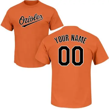 Men's Custom Baltimore Orioles Custom Roster Name & Number T-Shirt - Orange