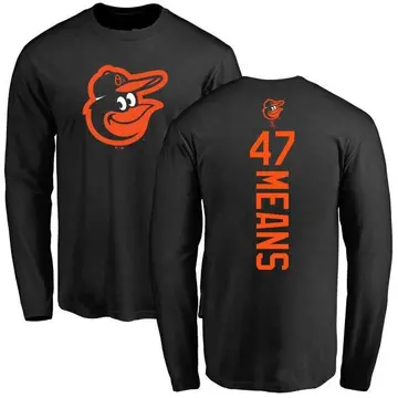 Men's John Means Baltimore Orioles Backer Long Sleeve T-Shirt - Black