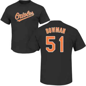 Men's Matt Bowman Baltimore Orioles Roster Name & Number T-Shirt - Black