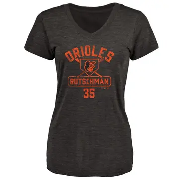 Women's Adley Rutschman Baltimore Orioles Base Runner Tri-Blend T-Shirt - Black