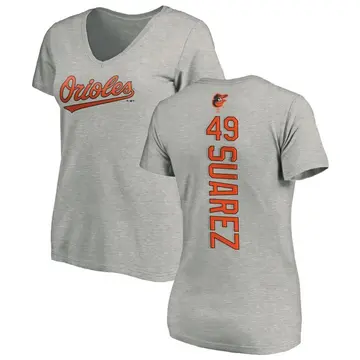 Women's Albert Suarez Baltimore Orioles Backer Slim Fit T-Shirt - Ash