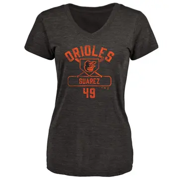 Women's Albert Suarez Baltimore Orioles Base Runner Tri-Blend T-Shirt - Black