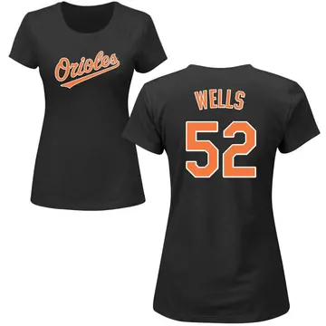 Women's Alexander Wells Baltimore Orioles Roster Name & Number T-Shirt - Black