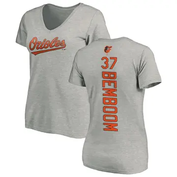 Women's Anthony Bemboom Baltimore Orioles Backer Slim Fit T-Shirt - Ash