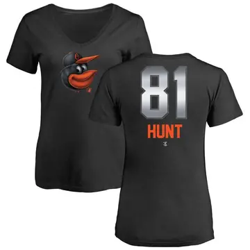 Women's Blake Hunt Baltimore Orioles Midnight Mascot V-Neck T-Shirt - Black