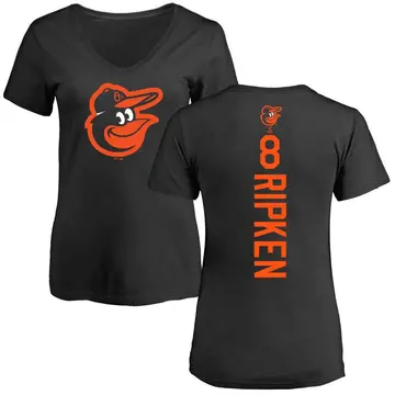 Women's Cal Ripken Baltimore Orioles Backer Slim Fit T-Shirt - Black