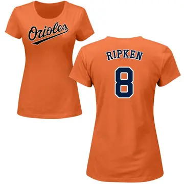 Women's Cal Ripken Baltimore Orioles Roster Name & Number T-Shirt - Orange