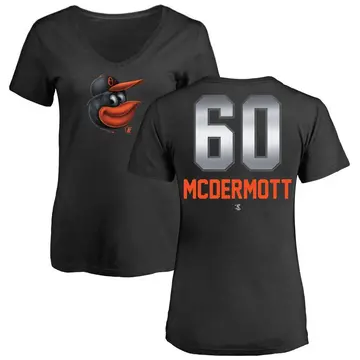 Women's Chayce McDermott Baltimore Orioles Midnight Mascot V-Neck T-Shirt - Black