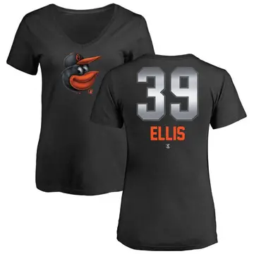 Women's Chris Ellis Baltimore Orioles Midnight Mascot V-Neck T-Shirt - Black