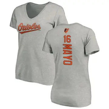 Women's Coby Mayo Baltimore Orioles Backer Slim Fit T-Shirt - Ash