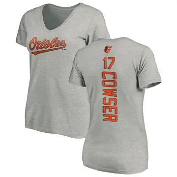 Women's Colton Cowser Baltimore Orioles Backer Slim Fit T-Shirt - Ash