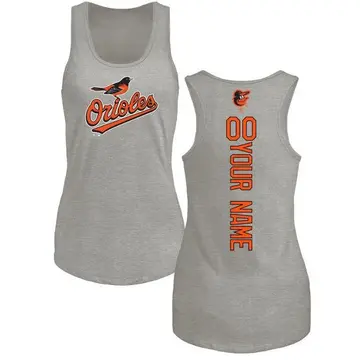 Women's Custom Baltimore Orioles Custom Backer Tri-Blend Tank Top - Ash