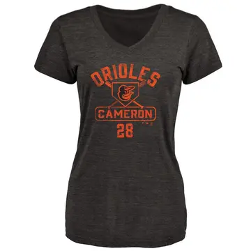 Women's Daz Cameron Baltimore Orioles Base Runner Tri-Blend T-Shirt - Black