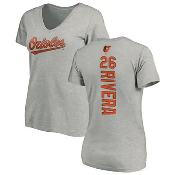 Women's Emmanuel Rivera Baltimore Orioles Backer Slim Fit T-Shirt - Ash