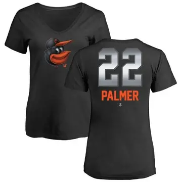 Women's Jim Palmer Baltimore Orioles Midnight Mascot V-Neck T-Shirt - Black