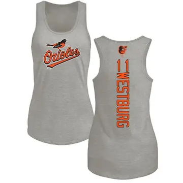 Women's Jordan Westburg Baltimore Orioles Backer Tri-Blend Tank Top - Ash