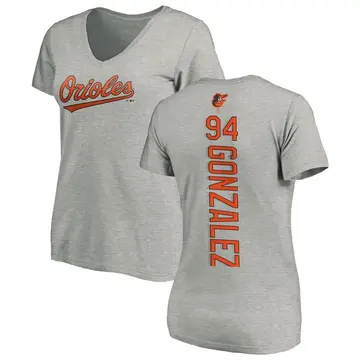 Women's Luis Gonzalez Baltimore Orioles Backer Slim Fit T-Shirt - Ash