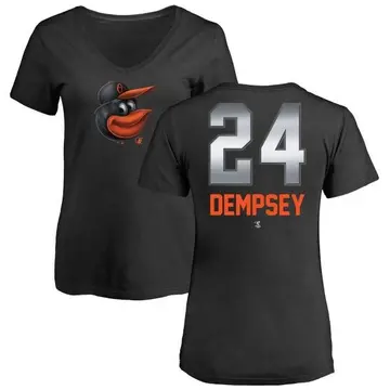 Women's Rick Dempsey Baltimore Orioles Midnight Mascot V-Neck T-Shirt - Black