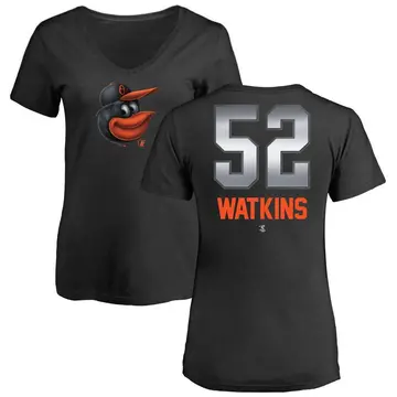 Women's Spenser Watkins Baltimore Orioles Midnight Mascot V-Neck T-Shirt - Black