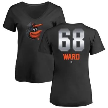 Women's Thaddeus Ward Baltimore Orioles Midnight Mascot V-Neck T-Shirt - Black