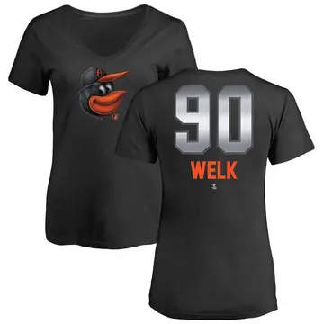 Women's Toby Welk Baltimore Orioles Midnight Mascot V-Neck T-Shirt - Black