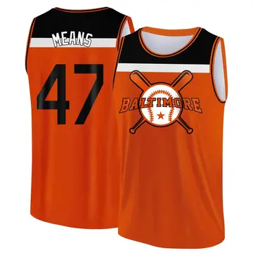 Youth John Means Baltimore Orioles Orange/Black Baseball Legend Tank Top